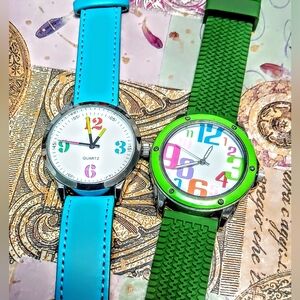 Colorful Quartz Women's Watch Set New Batteries